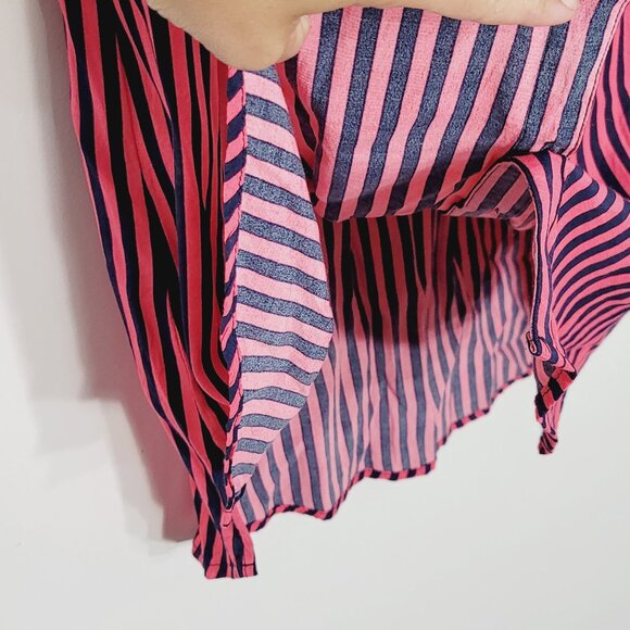 Dynamite Women's Pink & Black Striped Sleeveless Button Front Midi Dress Size S - Picture 5 of 12